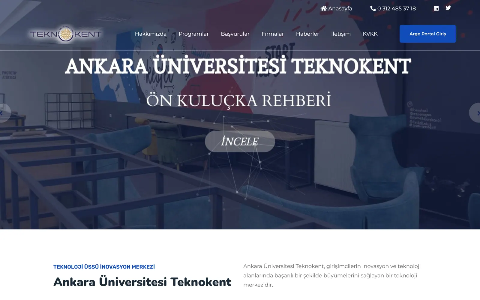 Ankara Üniversitesi Teknokent — web ve ERP
